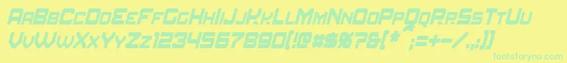 AmuroCondensedItalic Font – Green Fonts on Yellow Background