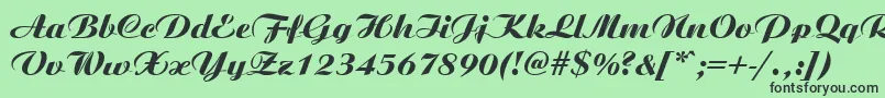 AristonMediumItalic Font – Black Fonts on Green Background