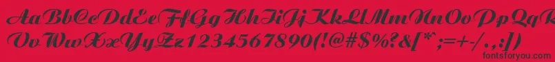 AristonMediumItalic Font – Black Fonts on Red Background