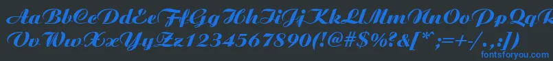 AristonMediumItalic Font – Blue Fonts on Black Background