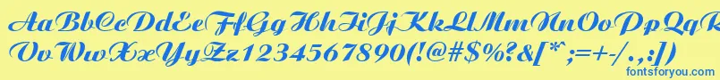 AristonMediumItalic Font – Blue Fonts on Yellow Background