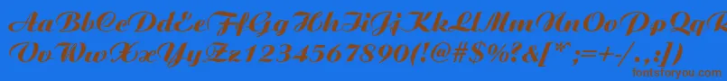 AristonMediumItalic Font – Brown Fonts on Blue Background