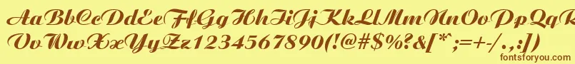 AristonMediumItalic Font – Brown Fonts on Yellow Background