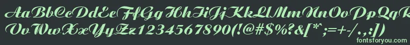 AristonMediumItalic Font – Green Fonts on Black Background