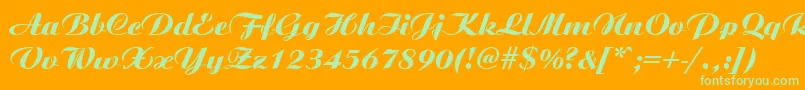 AristonMediumItalic Font – Green Fonts on Orange Background