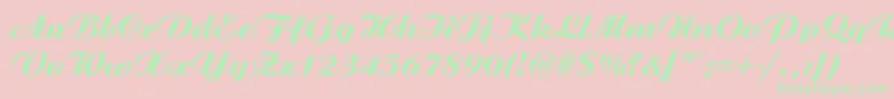 AristonMediumItalic Font – Green Fonts on Pink Background