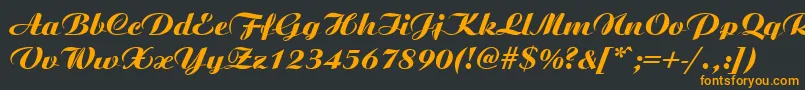 AristonMediumItalic Font – Orange Fonts on Black Background