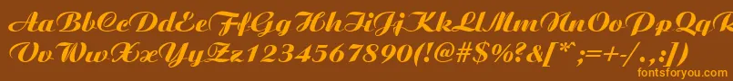 AristonMediumItalic Font – Orange Fonts on Brown Background