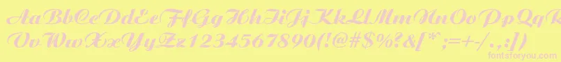 AristonMediumItalic Font – Pink Fonts on Yellow Background