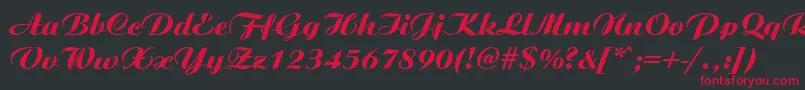 AristonMediumItalic Font – Red Fonts on Black Background