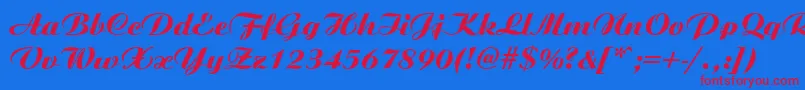 AristonMediumItalic Font – Red Fonts on Blue Background