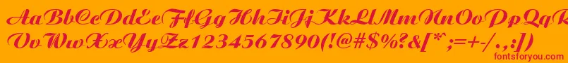 AristonMediumItalic-fontti – punaiset fontit oranssilla taustalla