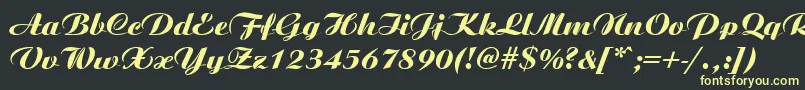 AristonMediumItalic Font – Yellow Fonts on Black Background