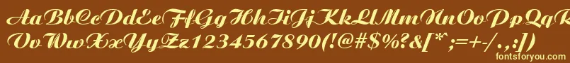AristonMediumItalic Font – Yellow Fonts on Brown Background