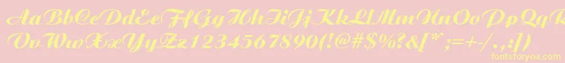 AristonMediumItalic Font – Yellow Fonts on Pink Background