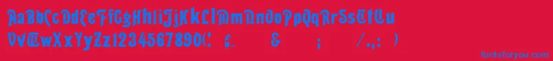 Seddon Font – Blue Fonts on Red Background