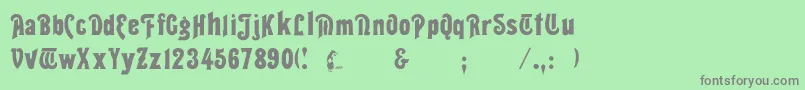 フォントSeddon – 緑の背景に灰色の文字