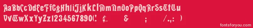 Seddon Font – Pink Fonts on Red Background