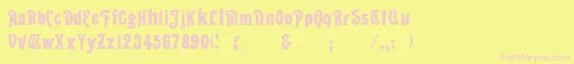 Seddon-Schriftart – Rosa Schriften auf gelbem Hintergrund