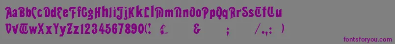 フォントSeddon – 紫色のフォント、灰色の背景