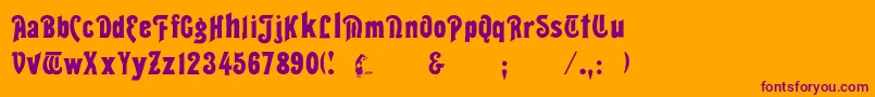 Seddon-Schriftart – Violette Schriften auf orangefarbenem Hintergrund