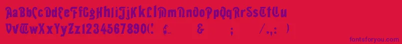 Police Seddon – polices violettes sur fond rouge