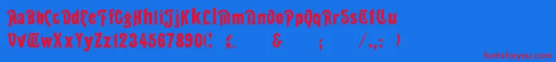 Seddon Font – Red Fonts on Blue Background