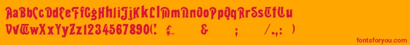 フォントSeddon – オレンジの背景に赤い文字