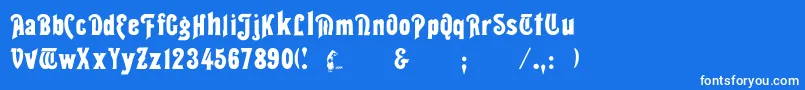 フォントSeddon – 青い背景に白い文字