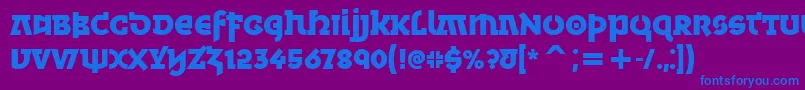 フォントMinskaBoldItcTt – 紫色の背景に青い文字