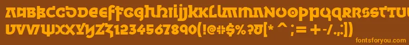 MinskaBoldItcTt Font – Orange Fonts on Brown Background