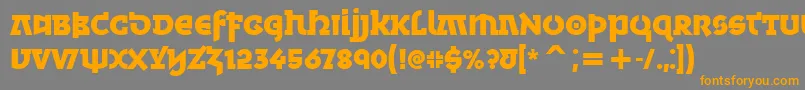 フォントMinskaBoldItcTt – オレンジの文字は灰色の背景にあります。