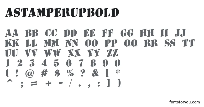 Шрифт AStamperupBold – алфавит, цифры, специальные символы