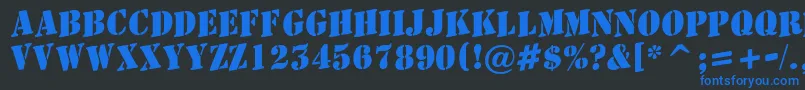 AStamperupBold Font – Blue Fonts on Black Background