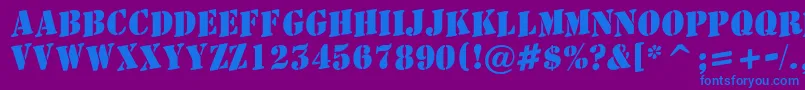 AStamperupBold Font – Blue Fonts on Purple Background