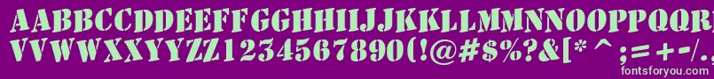 AStamperupBold Font – Green Fonts on Purple Background