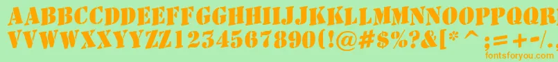 AStamperupBold Font – Orange Fonts on Green Background