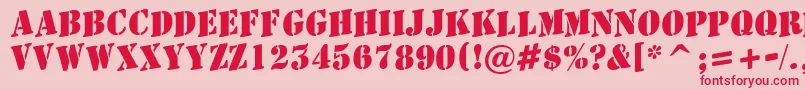 AStamperupBold Font – Red Fonts on Pink Background