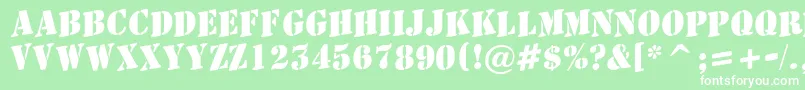 AStamperupBold Font – White Fonts on Green Background