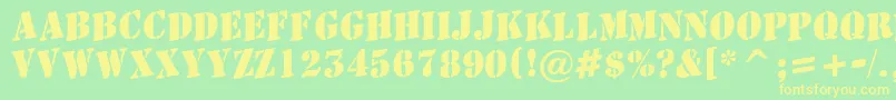 AStamperupBold Font – Yellow Fonts on Green Background