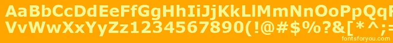 Fonte MsReferenceSansSerifРџРѕР»СѓР¶РёСЂРЅС‹Р№ – fontes amarelas em um fundo laranja