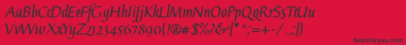 GaiusLtBold Font – Black Fonts on Red Background