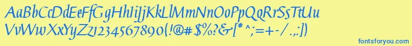 GaiusLtBold Font – Blue Fonts on Yellow Background