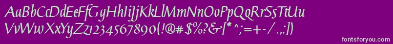 GaiusLtBold Font – Green Fonts on Purple Background