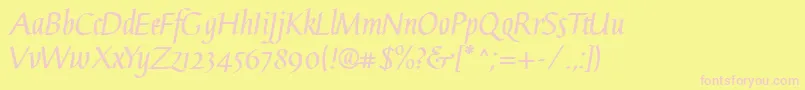 GaiusLtBold Font – Pink Fonts on Yellow Background