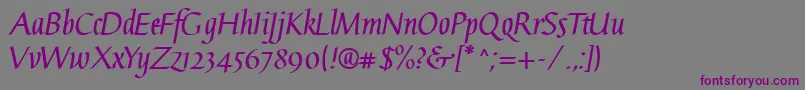 GaiusLtBold Font – Purple Fonts on Gray Background