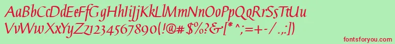 GaiusLtBold Font – Red Fonts on Green Background