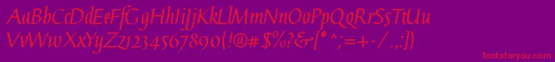 GaiusLtBold Font – Red Fonts on Purple Background