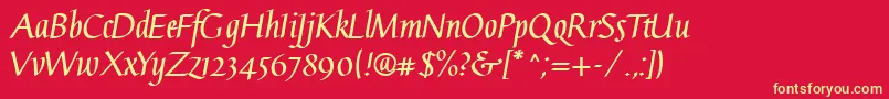 GaiusLtBold Font – Yellow Fonts on Red Background