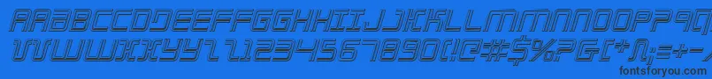 Elecday3Di Font – Black Fonts on Blue Background